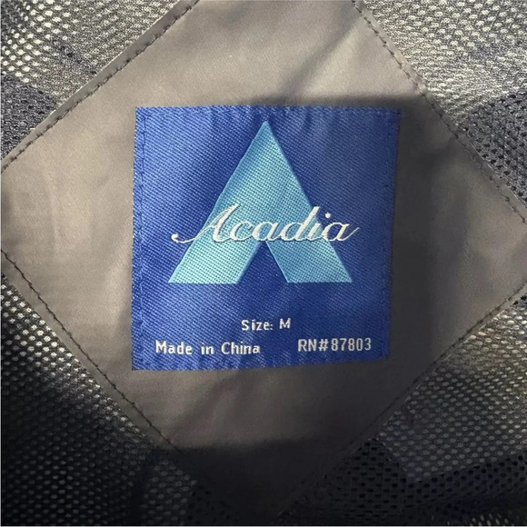 NWT Acadia Mens Navy Blue Removable Hood Rain Coat Size Medium (SU) - Picture 3 of 7